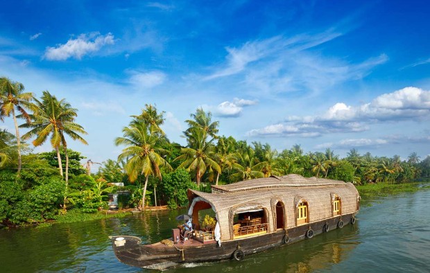 Houseboat on Kerala backwaters, India