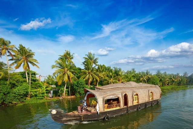 Houseboat on Kerala backwaters, India